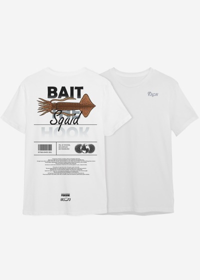 mcnfishing[MFTS-SQUID] 오징어 경량 스판 기능성 반팔 티셔츠 (화이트, 블랙)